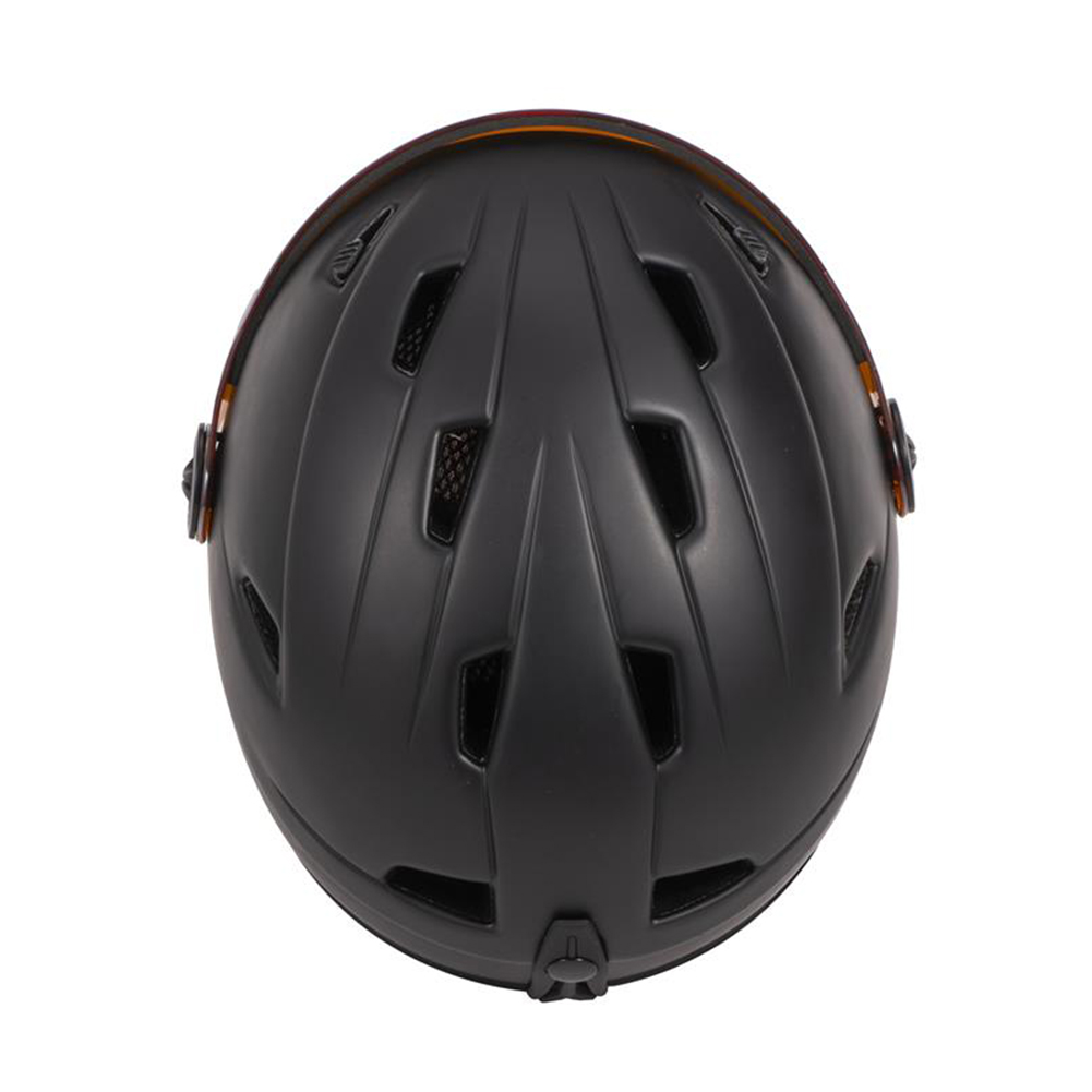 Durable Snowboard Skiing Safety Helmet Warm Protection Cap with Goggles Visor