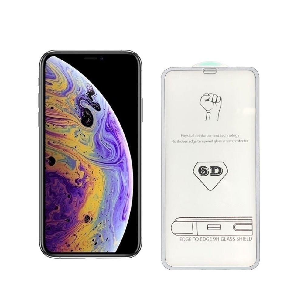 For iPhone 11 Pro Max 6D Curved Anti-Fingerprint Tempered ...